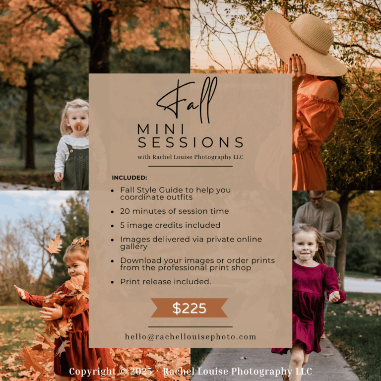 Iowa City Fall Mini Sessions in Iowa City, Solon, and Oxford / Tiffin, IA